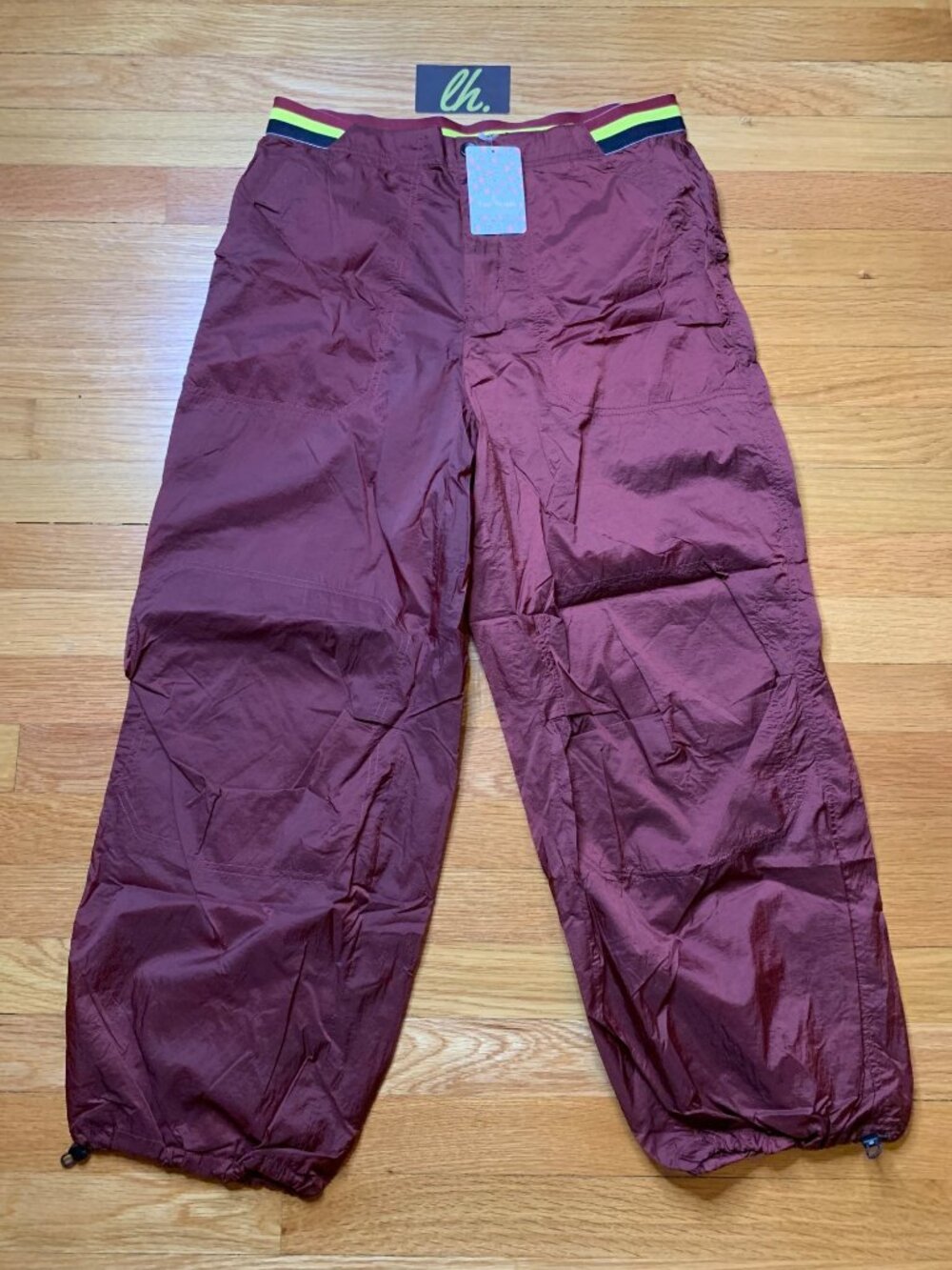 Women’s Small Free People Mahogany Ripple Crop Nylon Jogger Pants